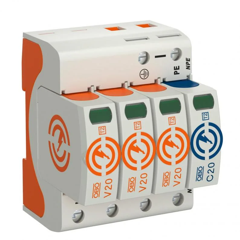 Thiết bị chống sét lan truyền OBO V20 3P+N-PE 280 V, loại 2 · 5095253