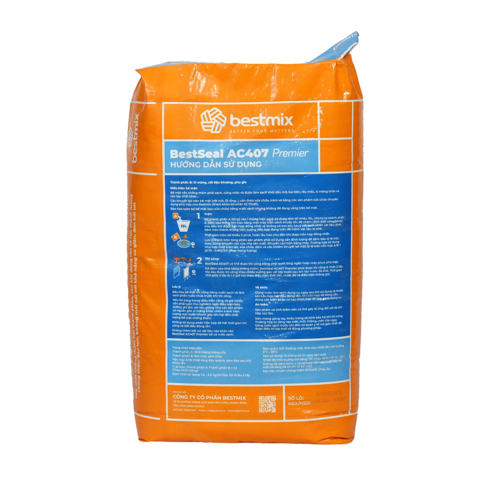 Chống thấm xi măng – polymer hai thành phần BestSeal AC407 Premier